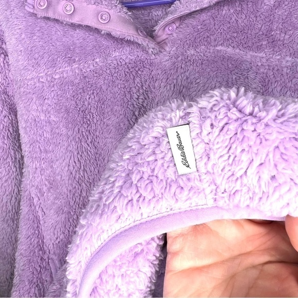 Eddie Bauer Purple Fast Plush Fleece Snap Mock Neck Cozy Soft Pullover Medium - Picture 12 of 16